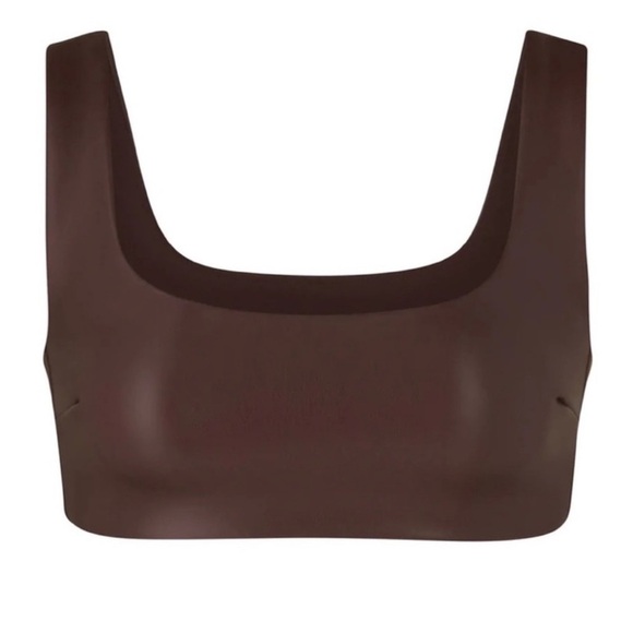 Skims Faux Leather Bralette - Size 2X - Cocoa - NWT - Picture 1 of 8